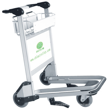 CE and ISO approved hand airport cart with brake/Four castor airport hand cart/Folding wheels for luggage